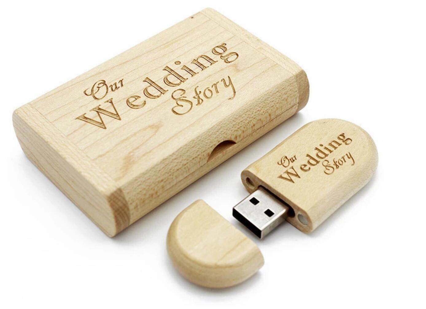 Wood USB flash drive   custom logo